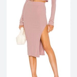 Cotton Citizen Ribber Sweater Knit Stretch Pull-on Midi Light Pink Skirt size S
